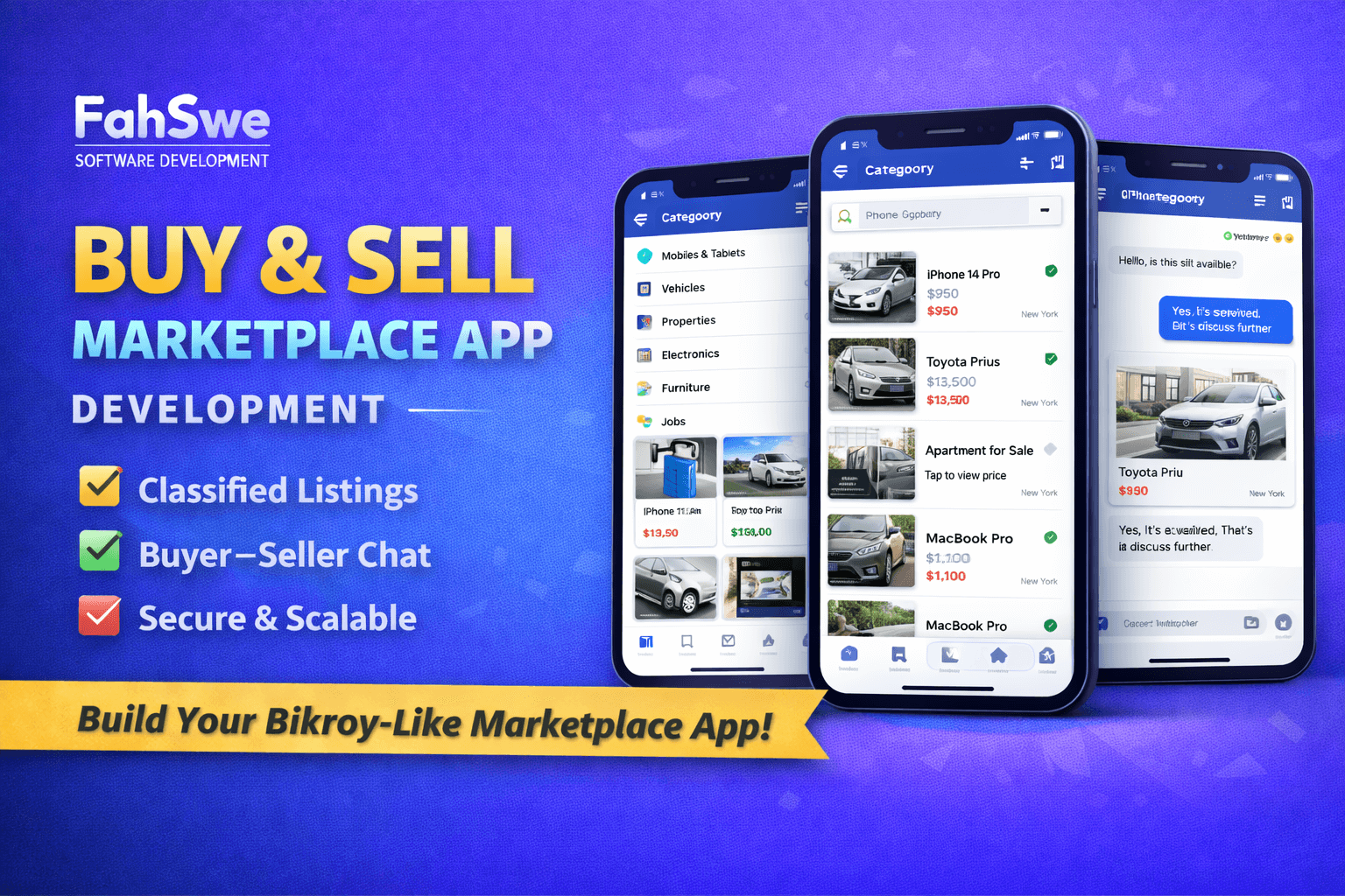 Buy & Sell Marketplace App Development Portfolio | FahSwe