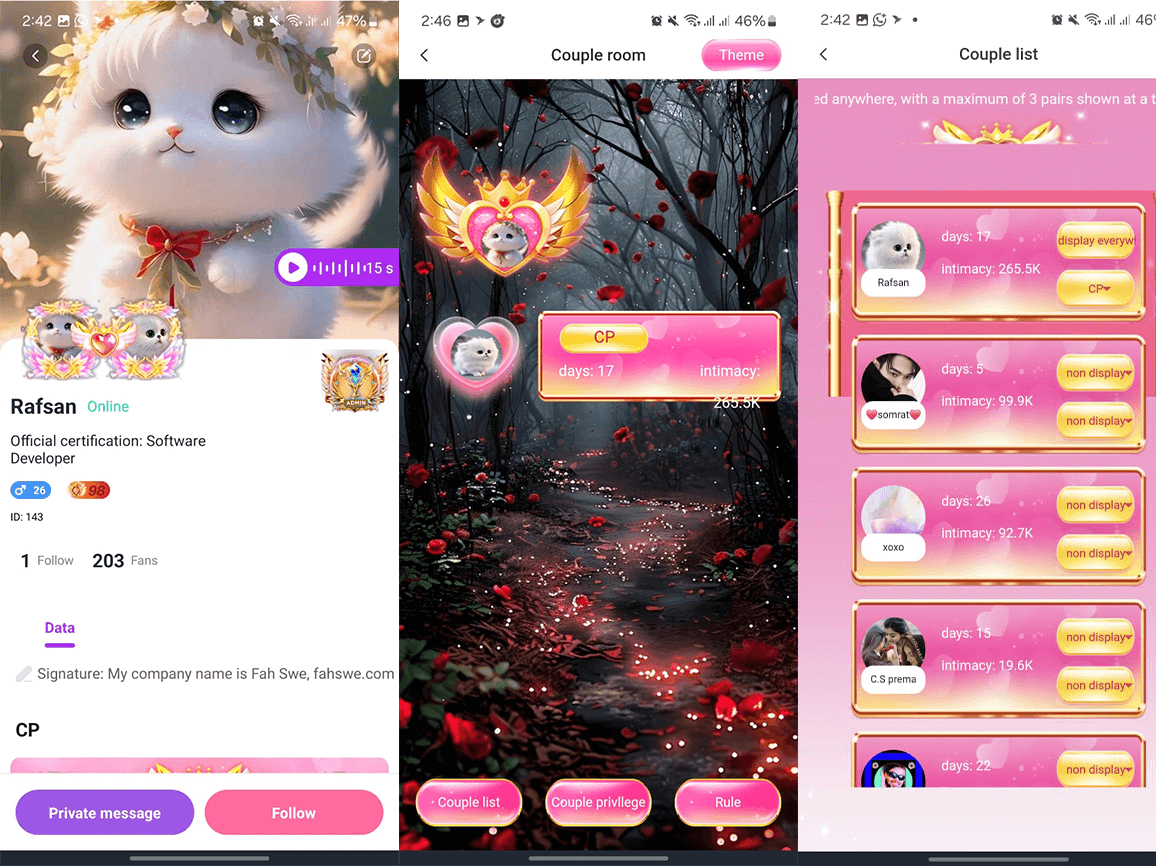 Cp system development of voice chat apps